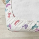 Husa saltea patuț bebe copii din bumbac 120 x 60 cm, Fluturi (5)